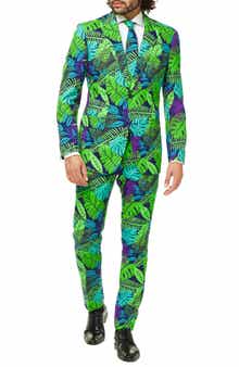 OppoSuits Juicy Jungle Trim Fit Two-Piece Suit with Tie