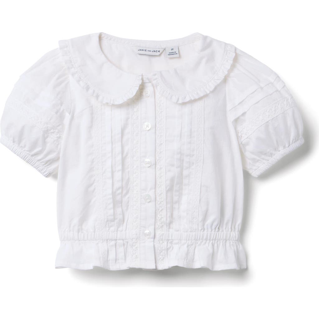 JANIE AND JACK JANIE AND JACK PINTUCK LACE TRIM TOP