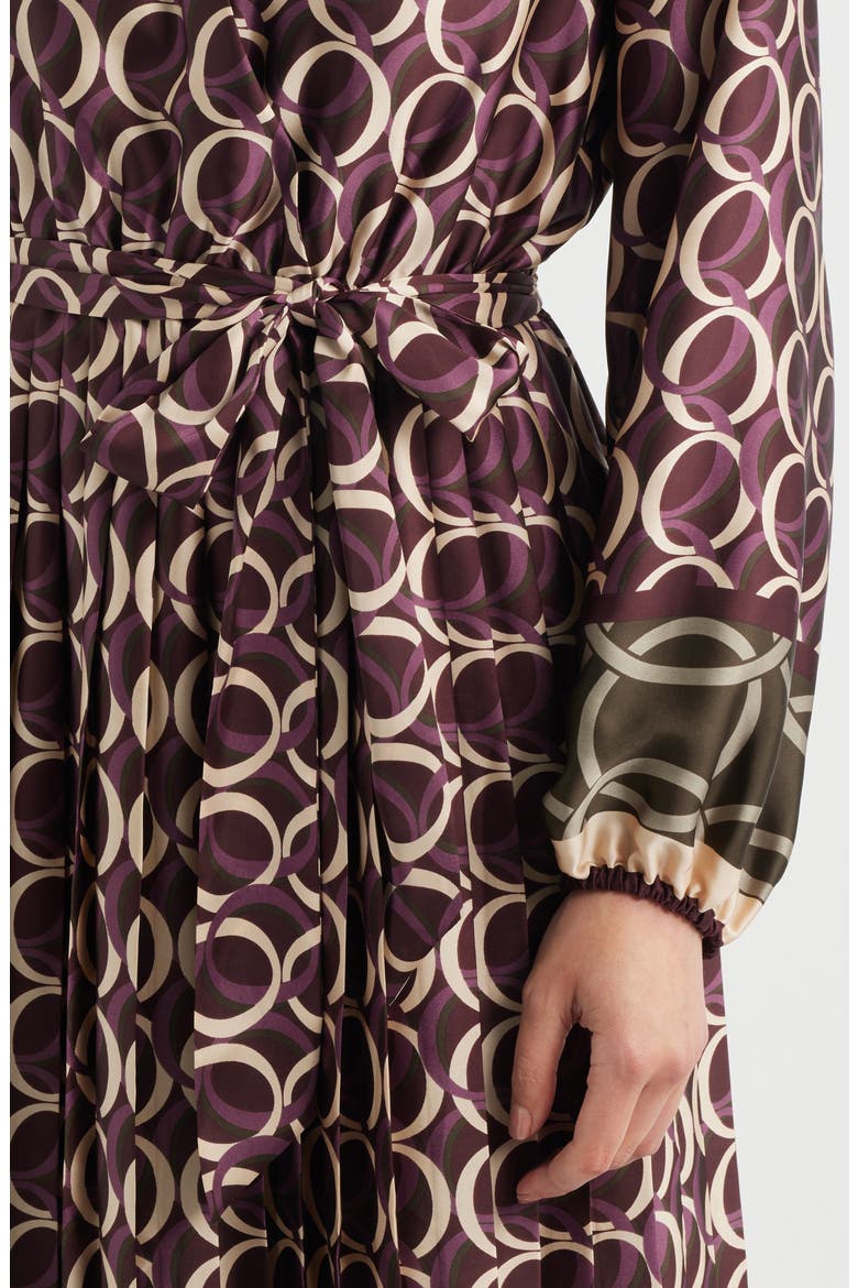 Geo Print Long Sleeve Dress, Alternate, color, GEOMETRIC WINE