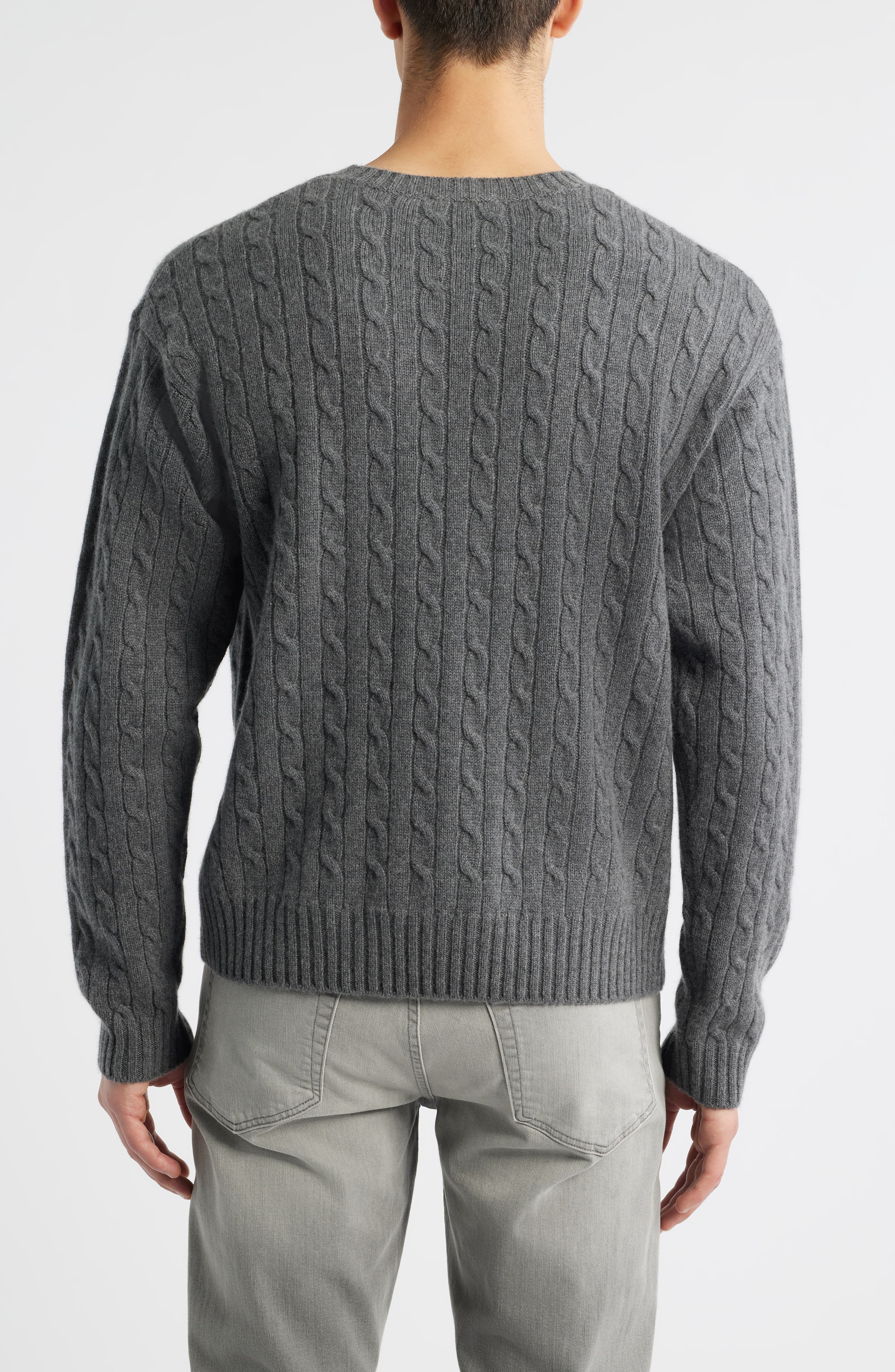 Cabled Cashmere Crewneck Sweater - image 2
