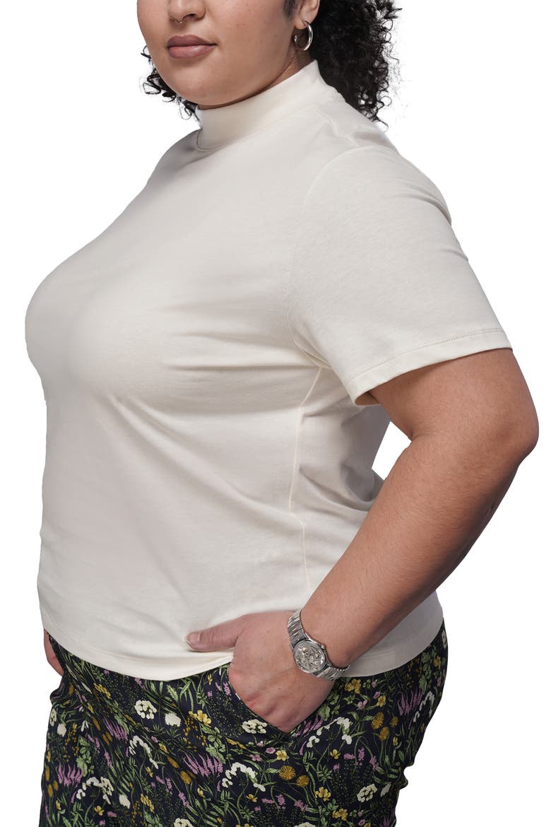The Everyday Mock Neck Tee, Alternate, color, WHITE
