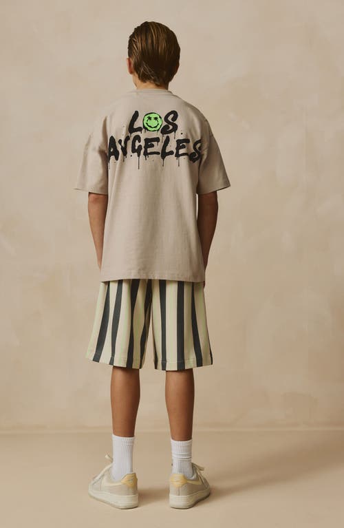 Shop Next Kids' Oversize La Graphic T-shirt & Stripe Drawstring Shorts Set