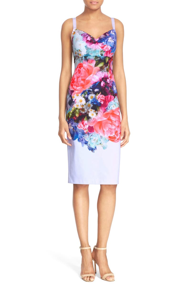 Ted Baker London 'Emore' Floral Print Strappy Sheath Dress, Main, color, 