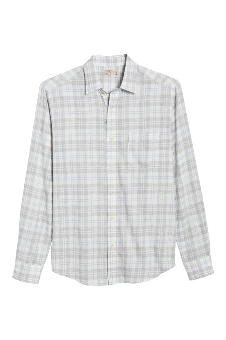 Everyday Regular Fit Plaid Shirt, Alternate, color, GREY CREAM PLAID