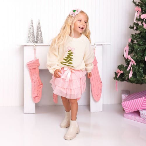 Sweet Wink Christmas Tree Knit Sweater In Brown