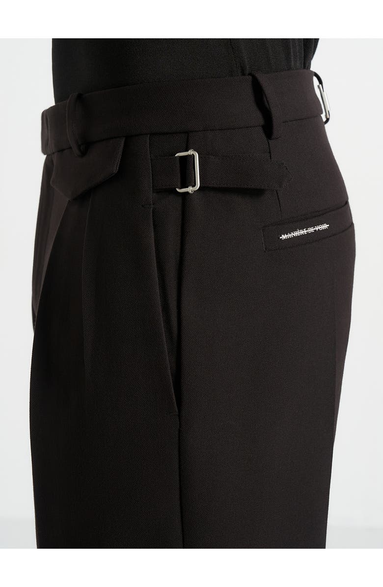 Manière De Voir Pierre Relaxed Fit Pleated Tailored Trousers - Black, Alternate, color, Black