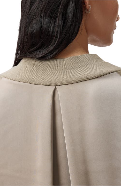 Allsaints Bern Paneled V-neck Merino Wool Sweater In Brown