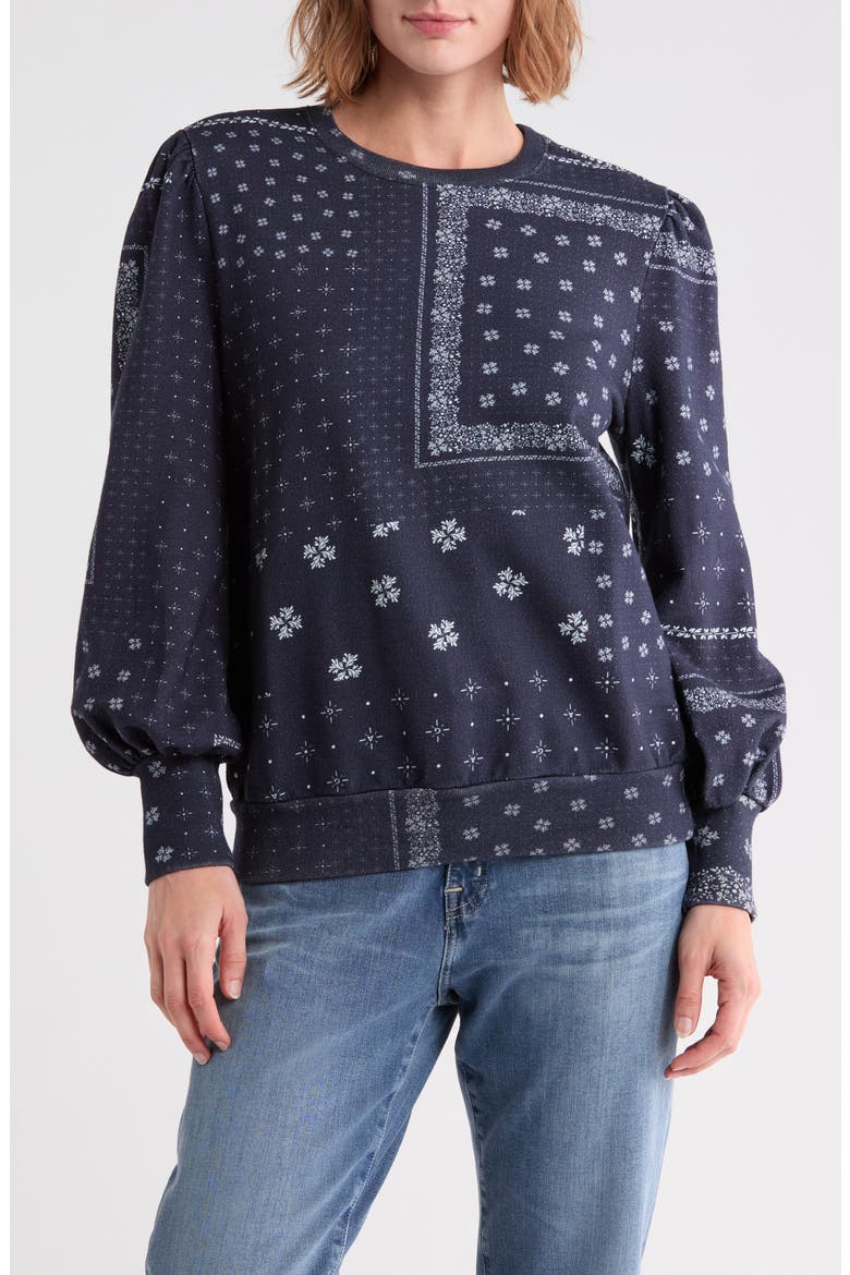 Hailey Graphic Sweatshirt, Main, color, BANDANA DEEP NAVY