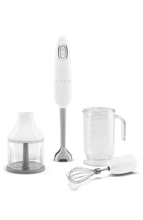 smeg Retro Style Hand Blender Set in White 