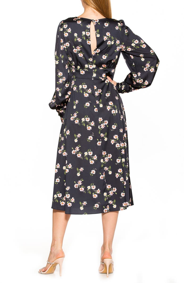 Alexia Admor Elysa Long Sleeve Satin Midi Dress, Alternate, color,