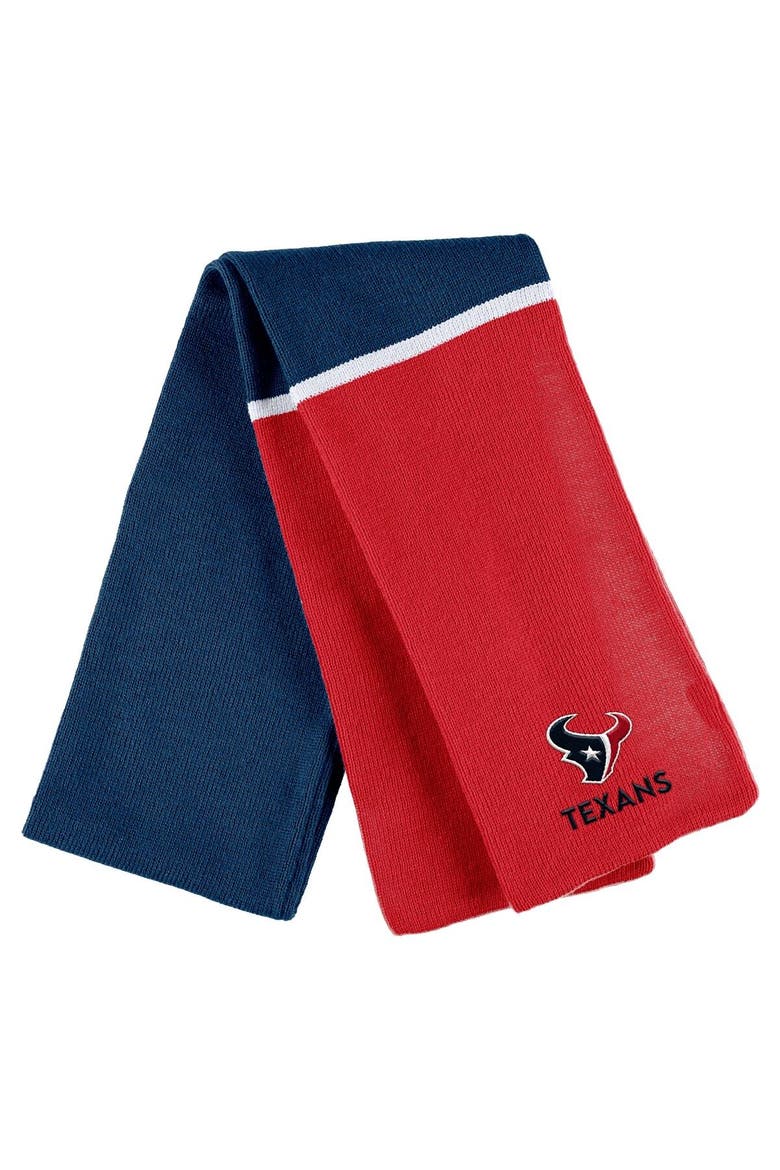 Women's WEAR by Erin Andrews Navy Houston Texans Colorblock Cuffed Knit Hat with Pom and Scarf Set, Alternate, color, Navy
