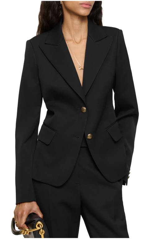 Burberry Grain De Poudre Wool Tailored Jacket In Black