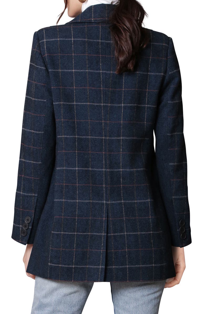 Avec Les Filles Mixed Plaid Double Breasted Blazer, Alternate, color,