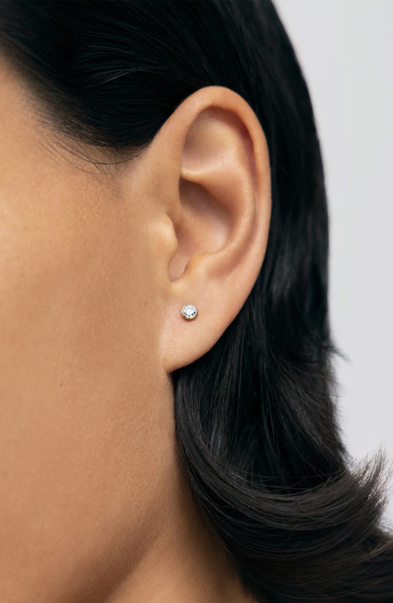 Monica Vinader Solitaire Diamond Stud Earrings, Alternate, color, 14K Gold / Diamond