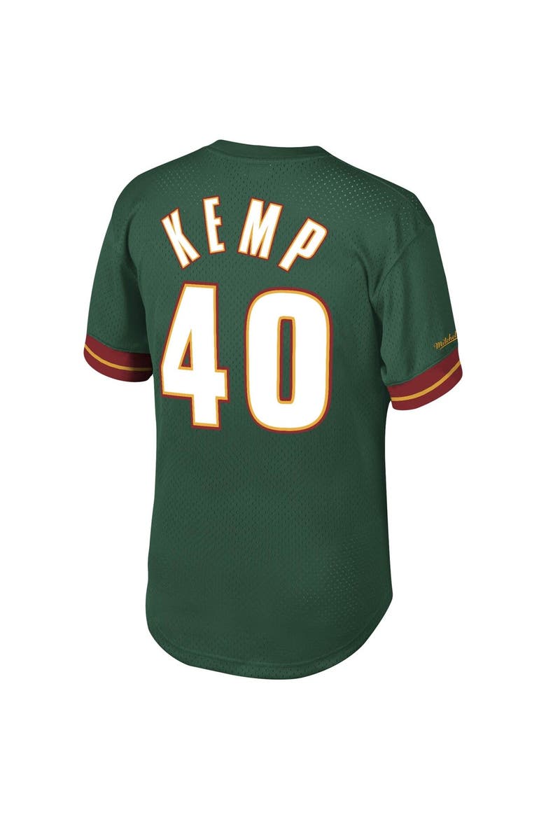 Men's Mitchell & Ness Shawn Kemp Green Seattle SuperSonics Mesh T-Shirt, Alternate, color, Green