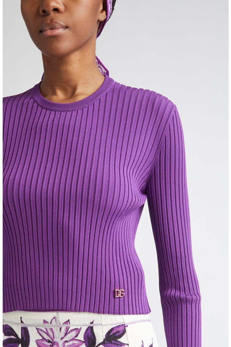 Crop Rib Sweater, Alternate, color, F0373 VIOLA 1