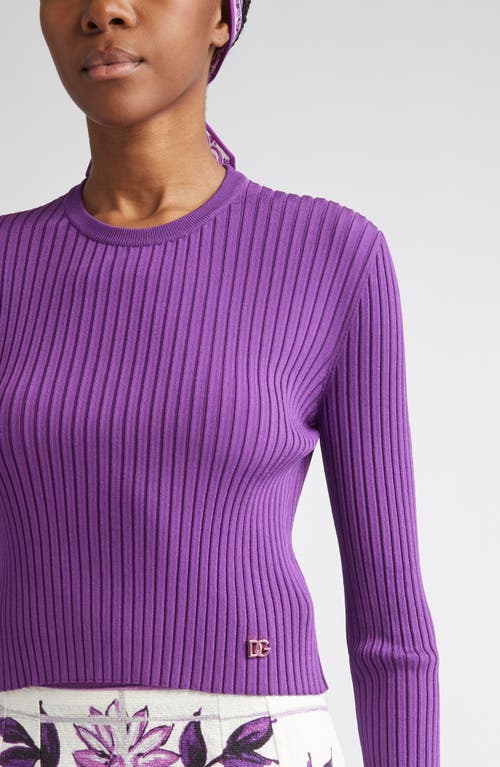 Dolce & Gabbana Dolce&gabbana Crop Rib Sweater In Purple