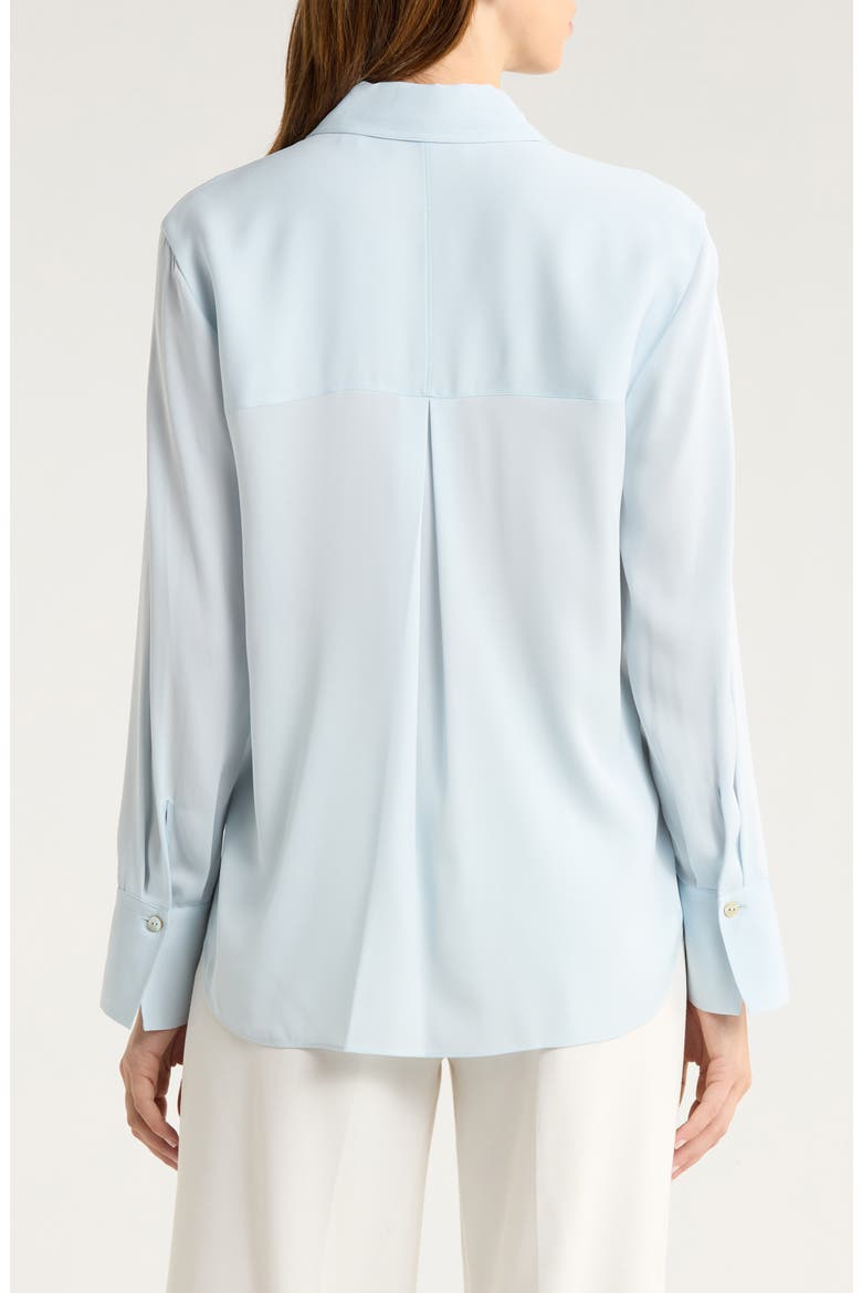 Stretch Silk Button-Up Shirt, Alternate, color, GLACIER