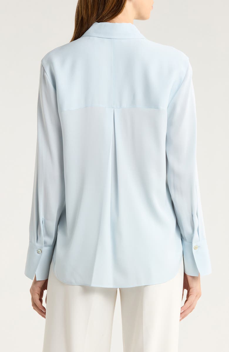 Vince Stretch Silk Button-Up Shirt, Alternate, color, Glacier