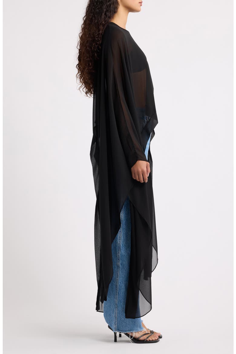 Silver Springs Cape Sleeve Top, Alternate, color, BLACK