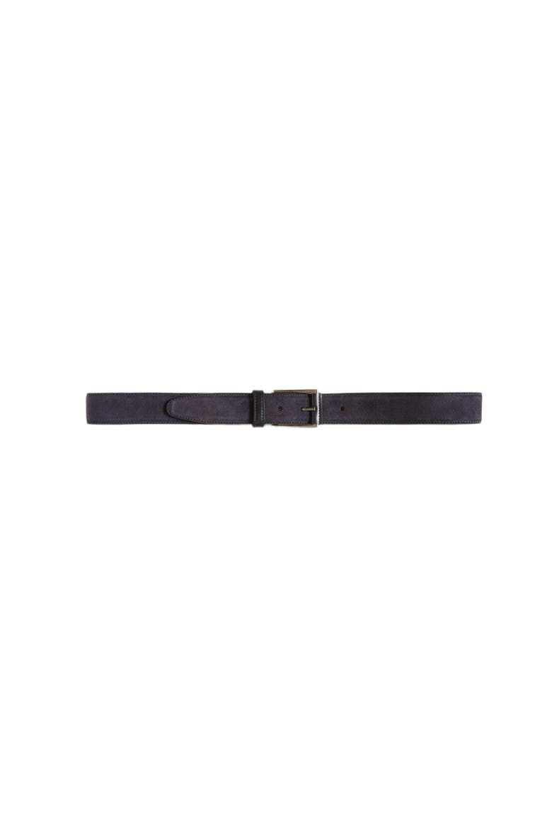 Suede Lewis Belt, Alternate, color, Navy