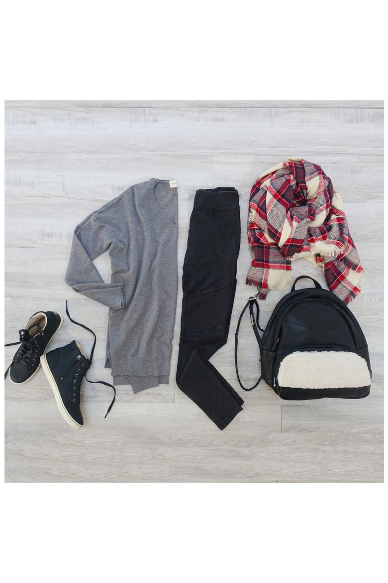 Plaid Square Scarf, Alternate, color, BLUE MULTI