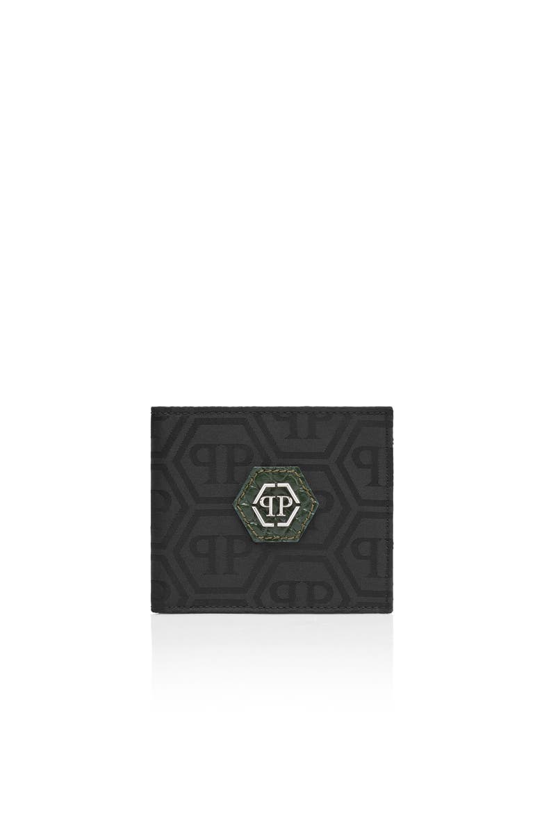 Nylon And Leather French Wallet Monogram Men, Main, color, black