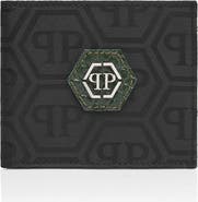 PHILIPP PLEIN Nylon And Leather French Wallet Monogram Men
