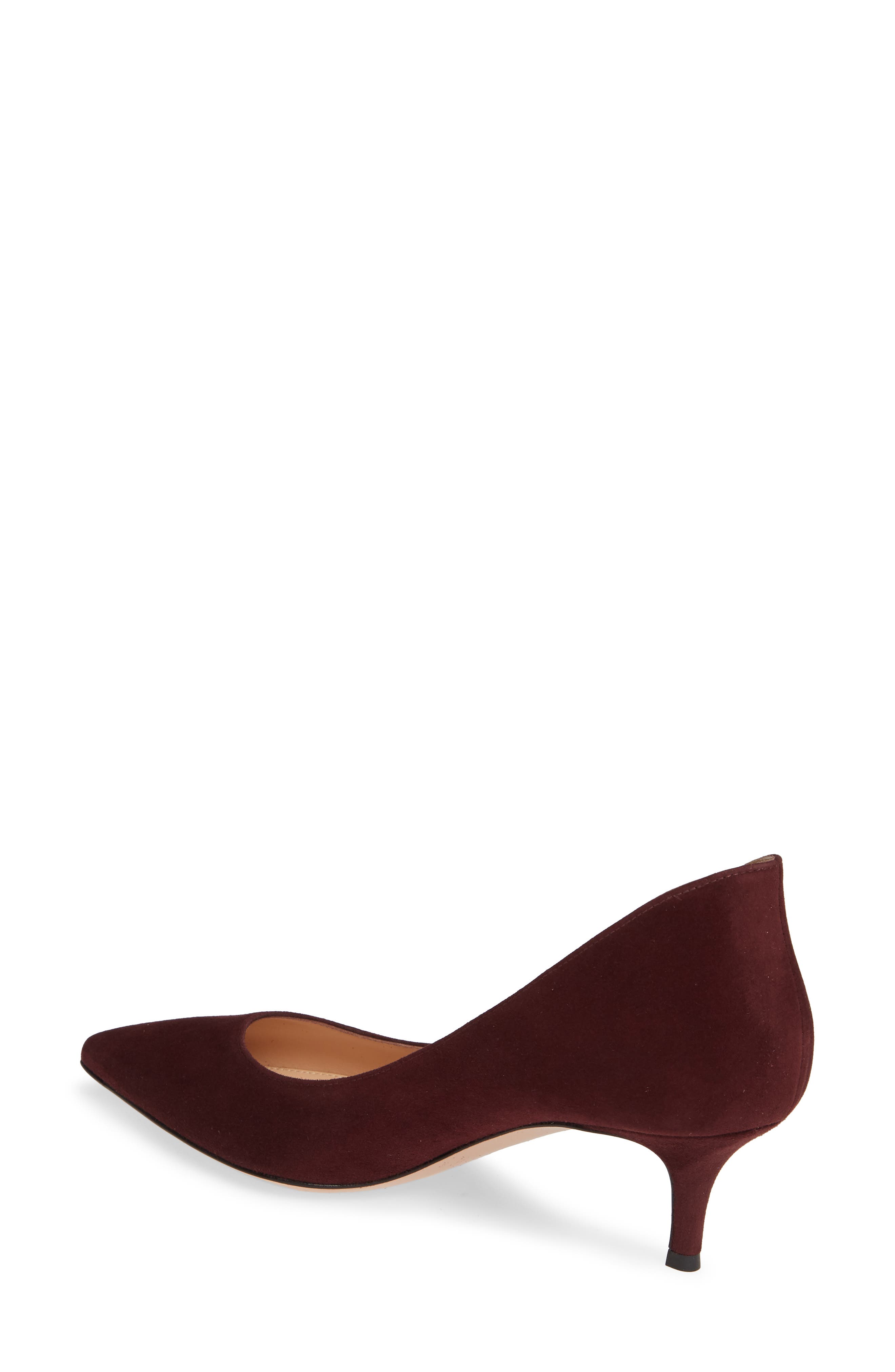 Gianvito Rossi Pointed Toe Pump, Alternate, color, Royale Burgundy Suede
