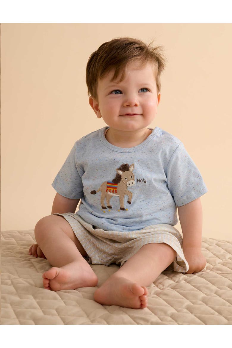 Linen Blend Short and Tee Set, Alternate, color, Taco Stripe