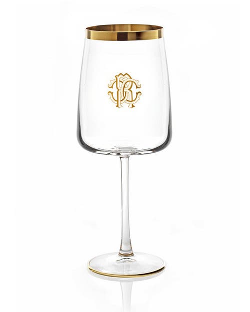 CAVALLI Water Goblet in Gold 