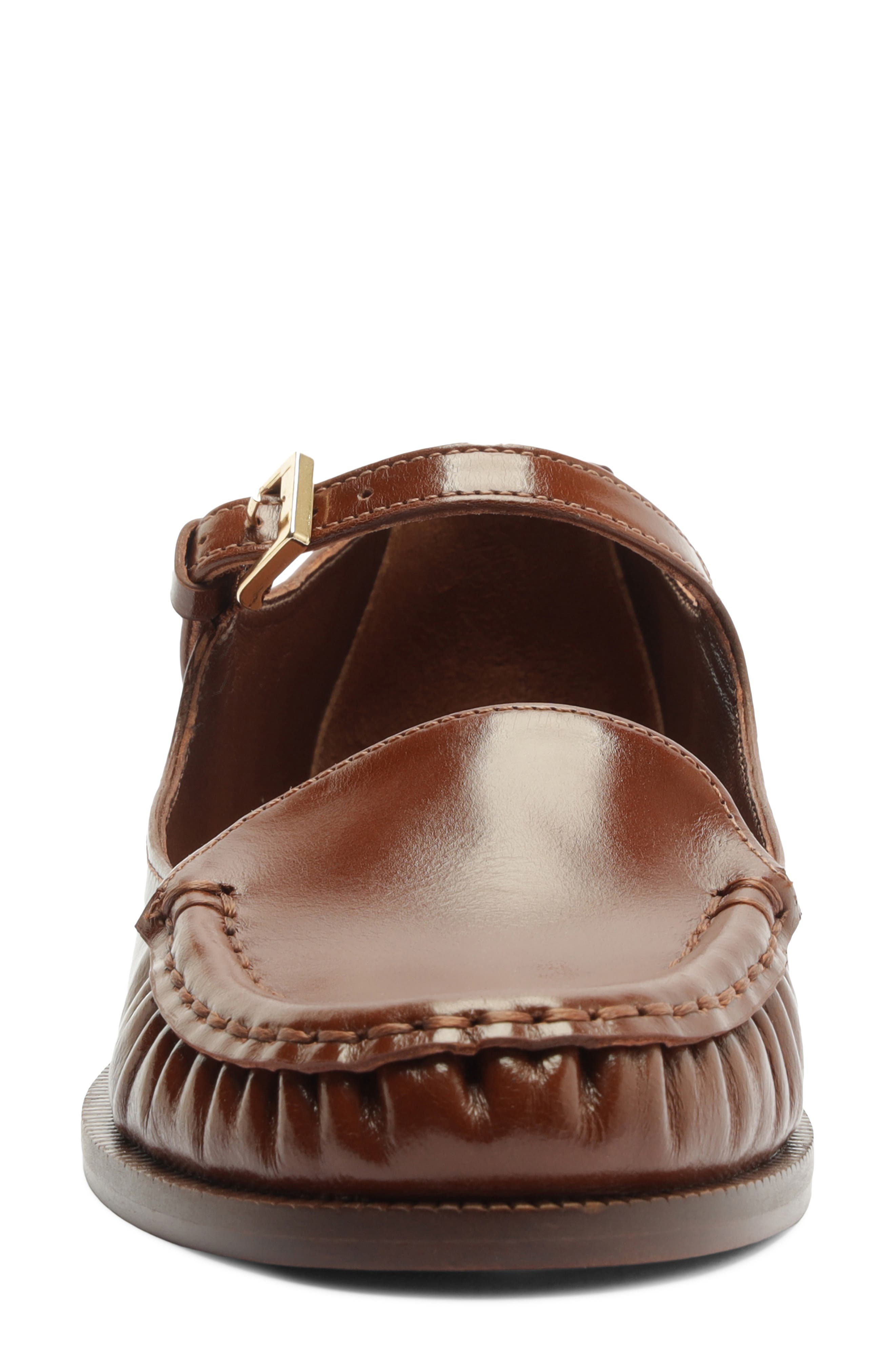 Tyla Buckle Leather Mary Jane Flat, Alternate, color, WARM TOFFEE