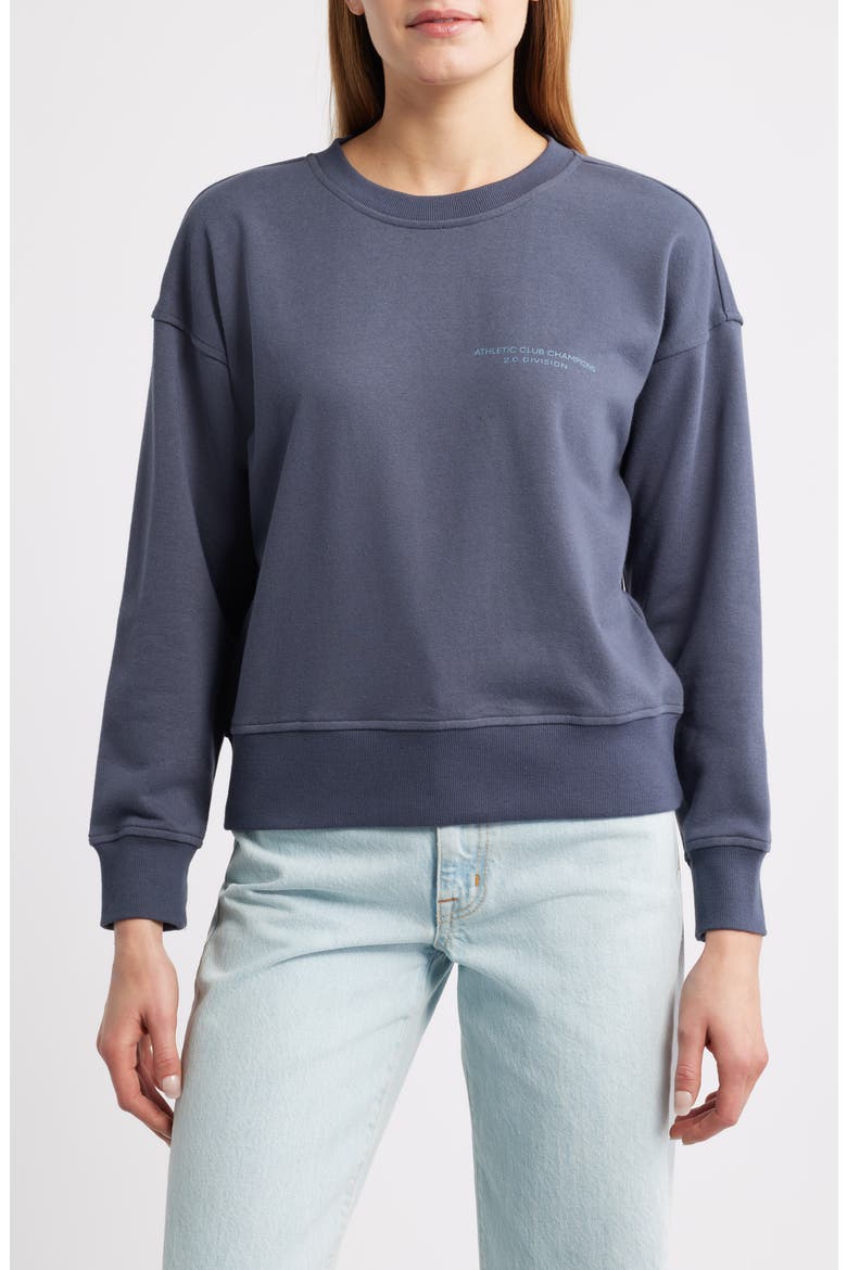 Logo Graphic Sweatshirt, Main, color, SMOKY BLUE