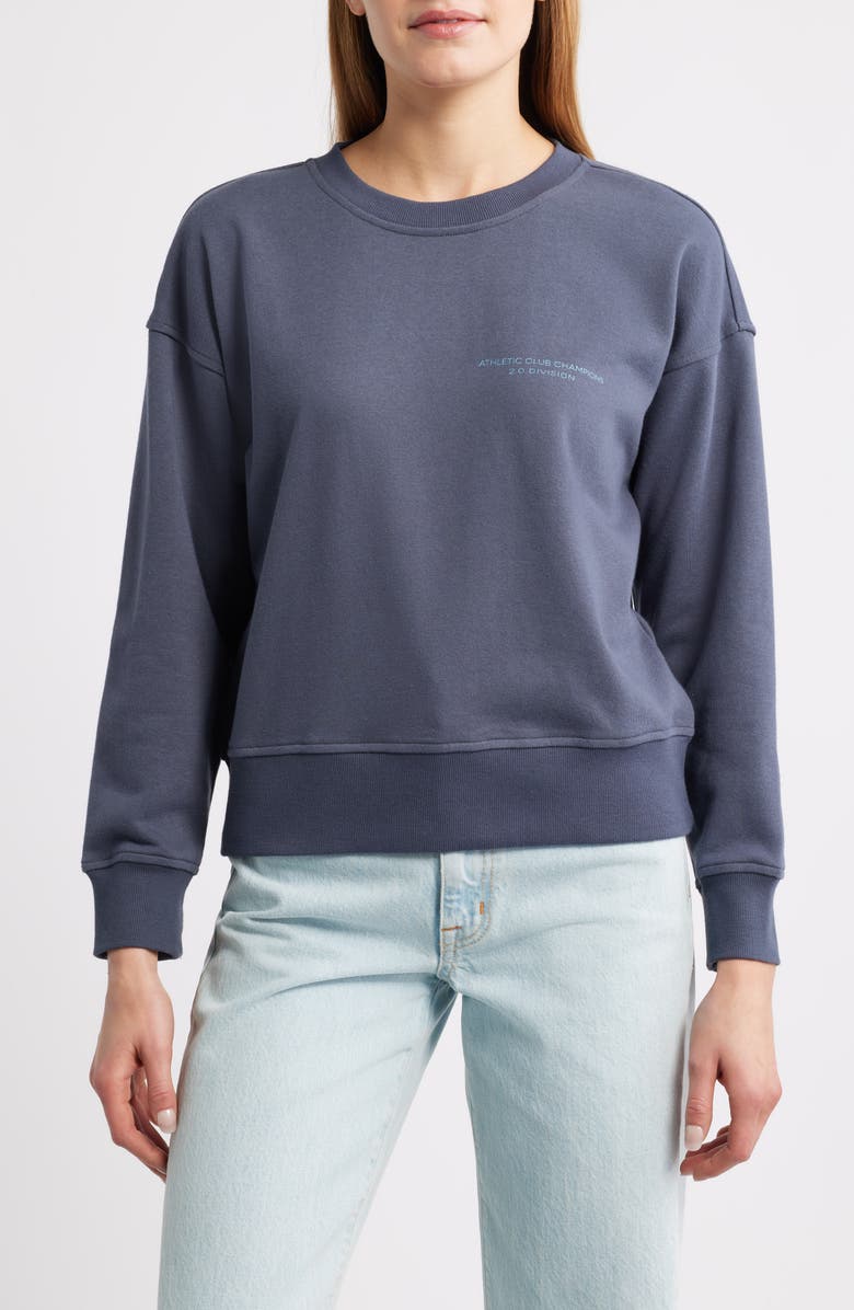 CITY BLUES Logo Graphic Sweatshirt, Main, color, Smoky Blue