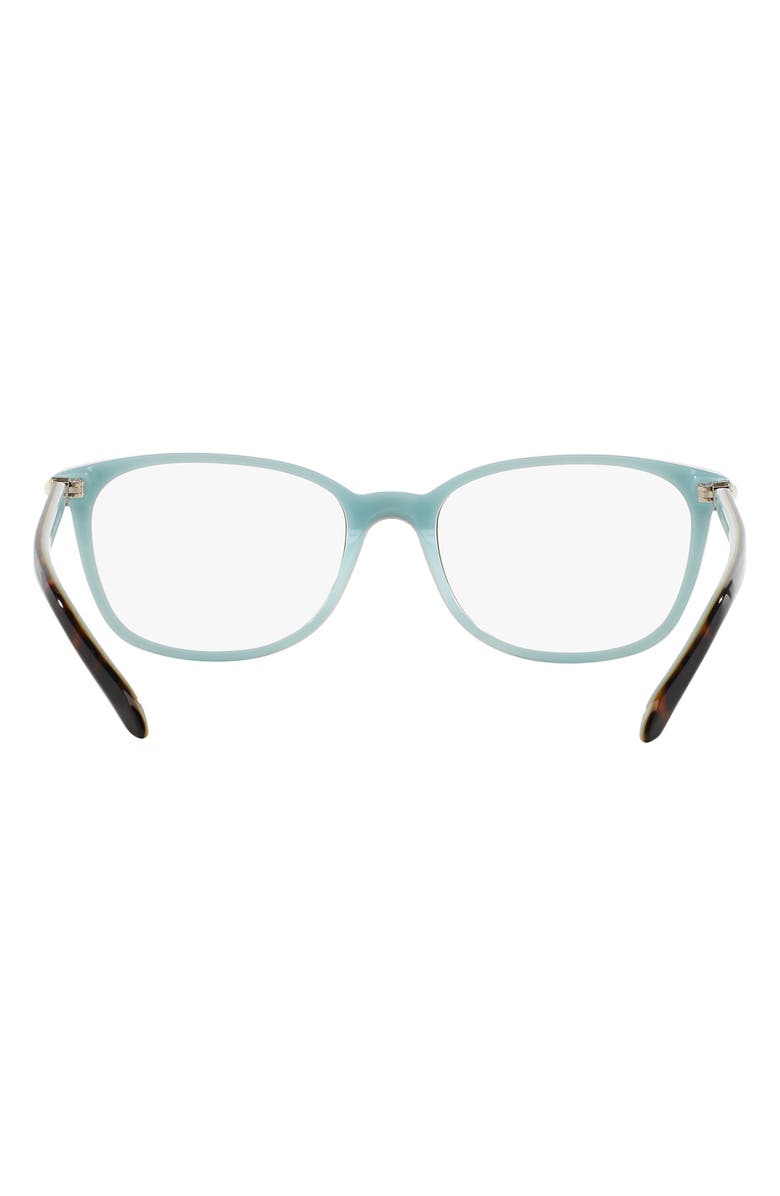 Tiffany & Co. 51mm Rectangular Optical Glasses, Alternate, color, Havana Blue