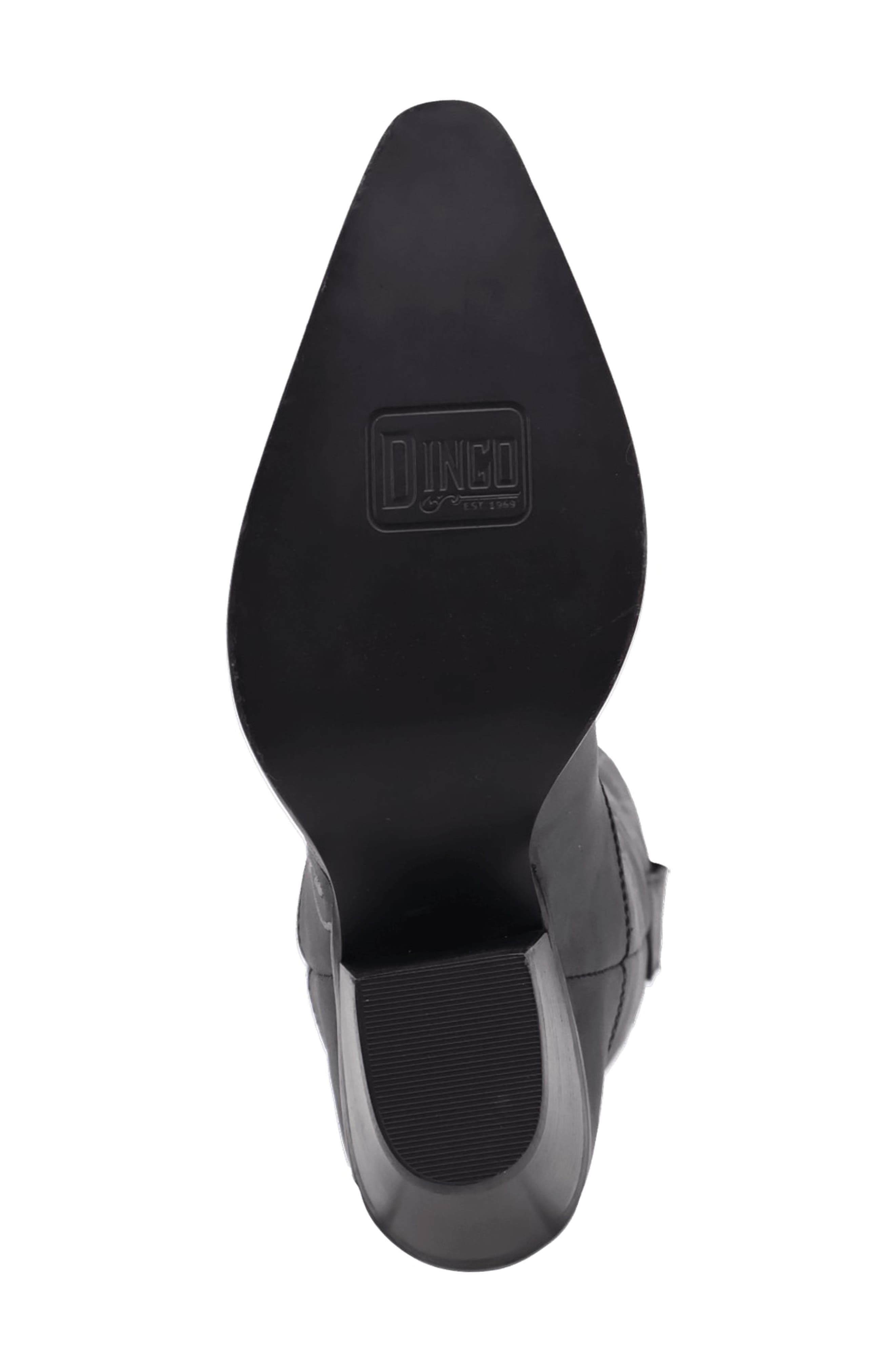 Dingo Swing Floral Embroidery Western Boot, Alternate, color, Black