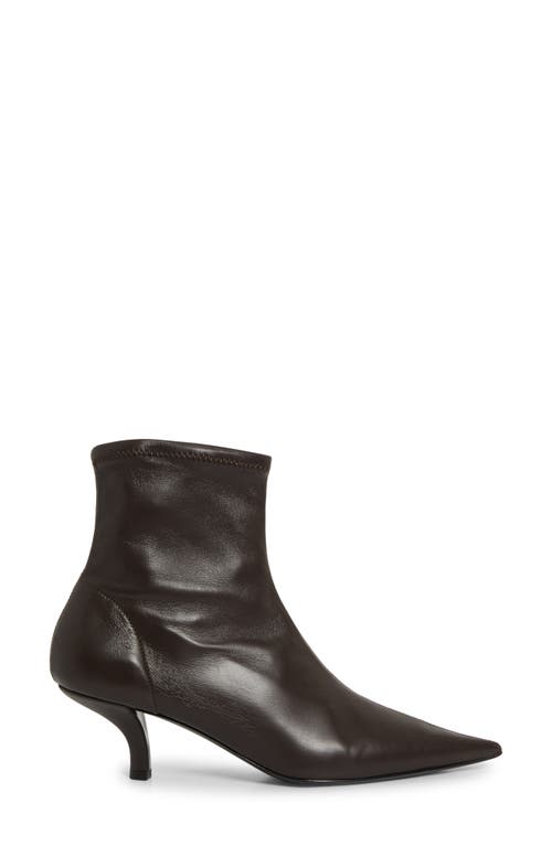 Totême Stiletto Ankle Boots In Calf Leather In Brown