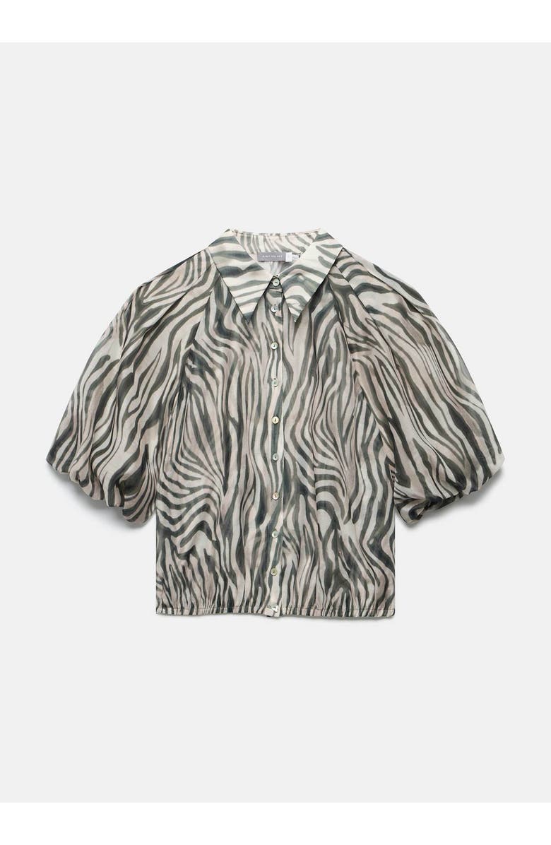 MINT VELVET Zebra Print Shirt, Alternate, color, Khaki