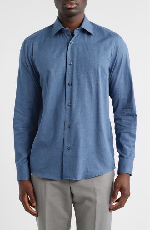 Leonard Cotton Button-Up Shirt