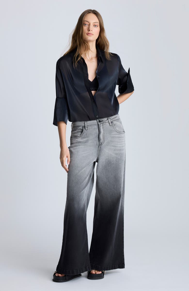 Kenneth Cole Gradient Dyed Wide Leg Jeans, Alternate, color, Gradient Nik Wash