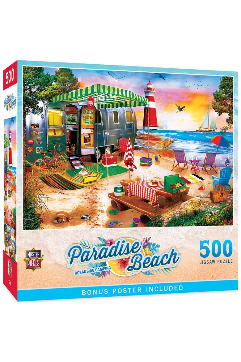 Oceanside Camping 500 Piece Puzzle, Main, color, Multicolor