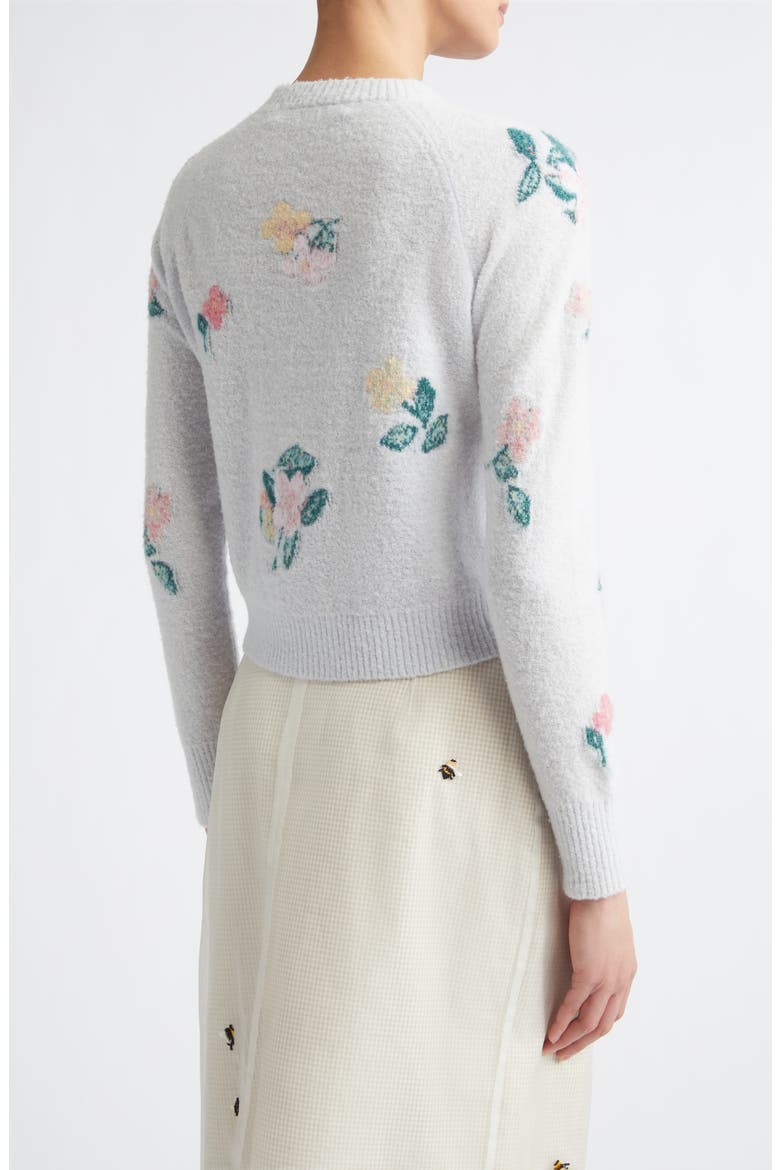 Clemence Crop Floral Intarsia Wool Blend Cardigan, Alternate, color, MULTI CLEMATIS INTARSIA