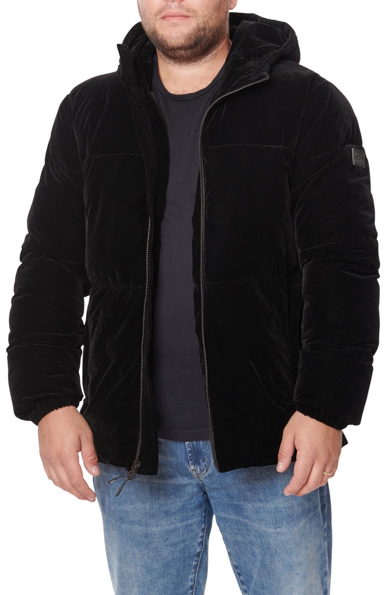 Sean John Hooded Velvet Puffer Jacket, Main, color,