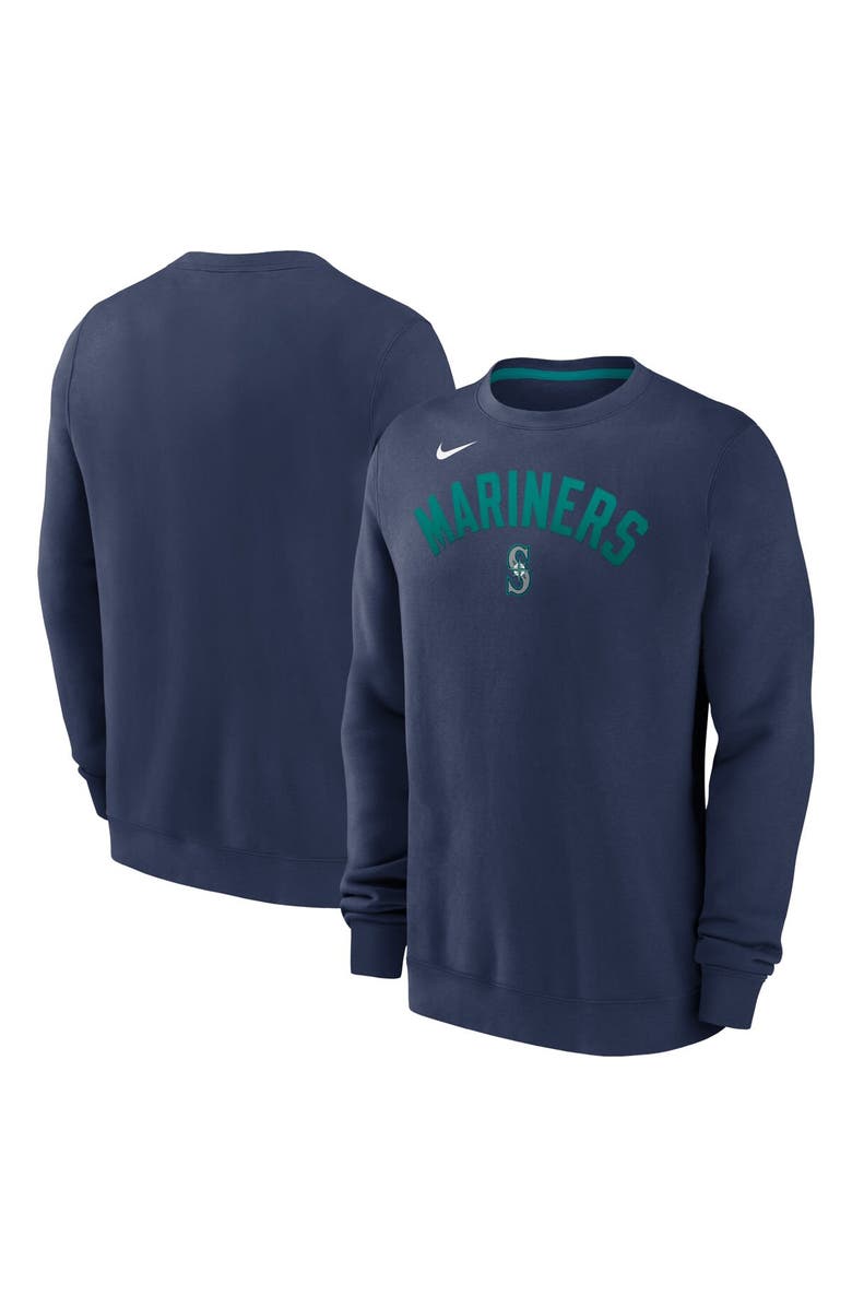 Nike Men's Nike Navy Seattle Mariners Classic Fleece Performance Pullover Sweatshirt, Main, color,