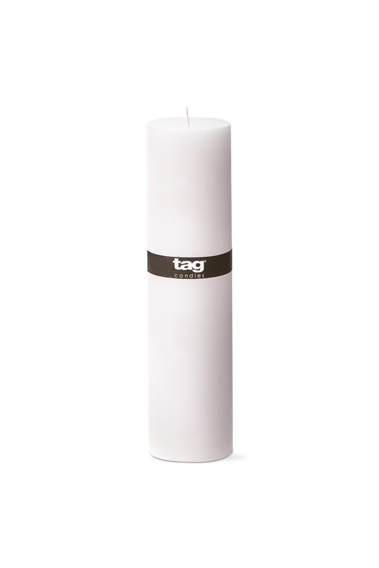 Chapel White Pillar Candle Unscented Long Burning Set of 2, Alternate, color, White