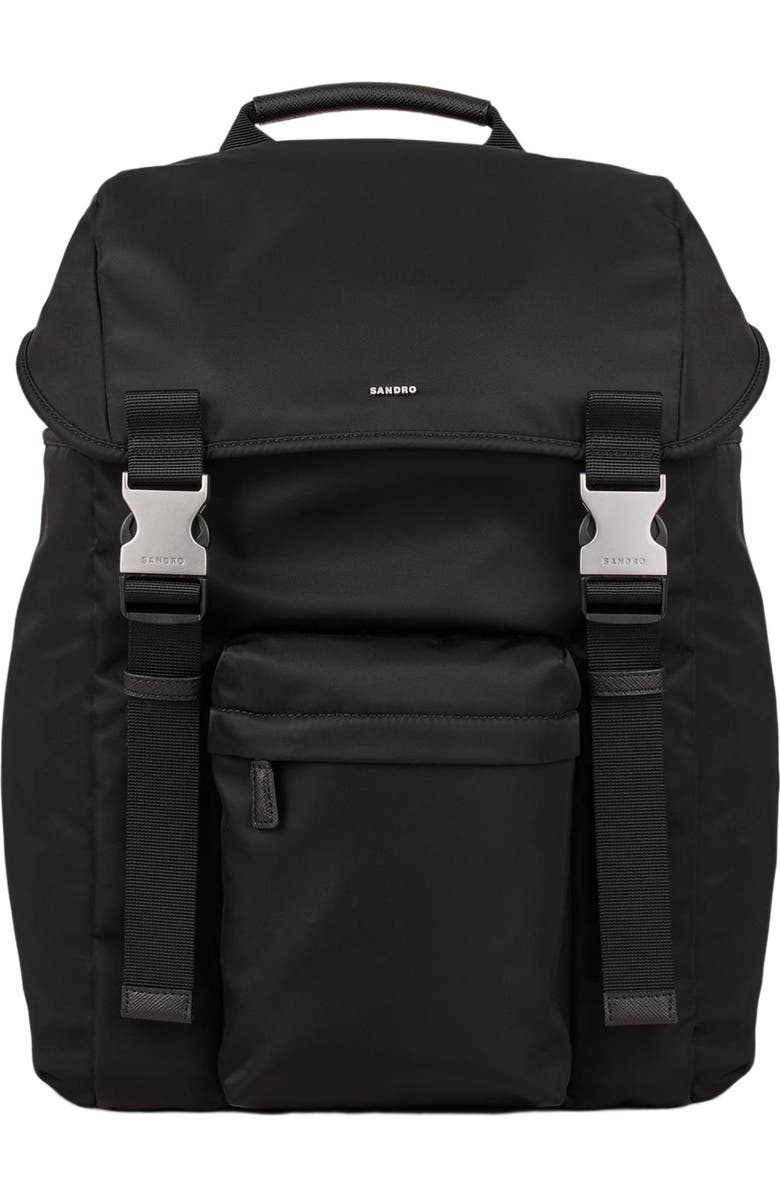 SANDRO Recycled leather backpack, Main, color,