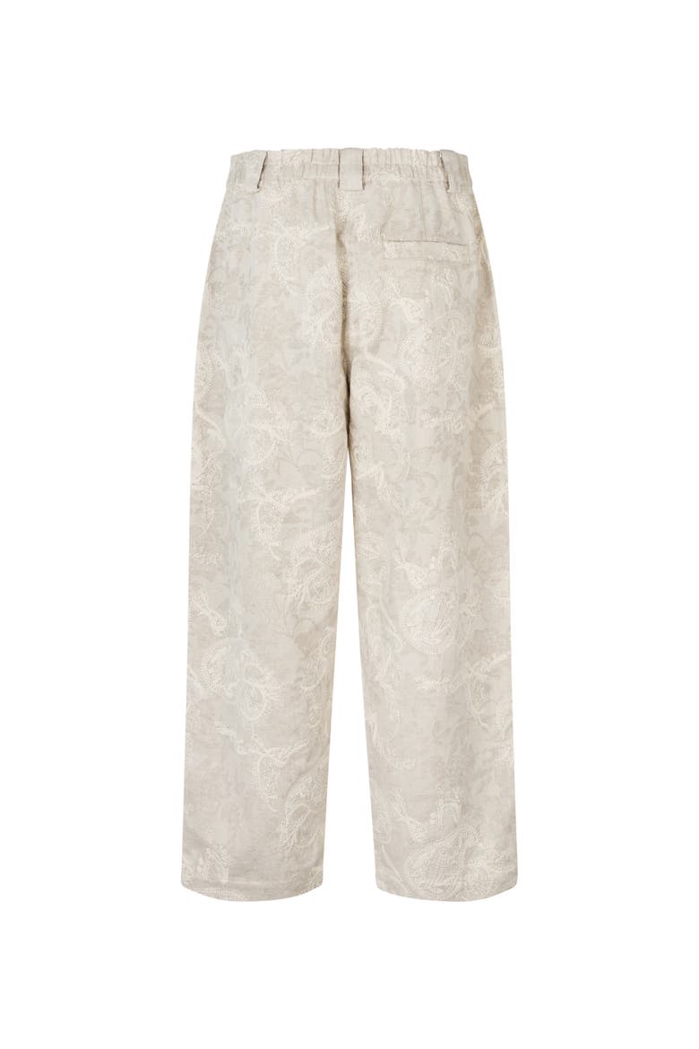 Mapaelith Embroidered Cropped Trousers, Alternate, color, Natural