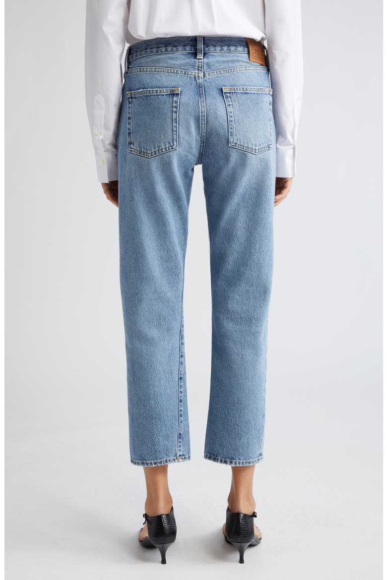 Twisted Seam Organic Cotton Straight Leg Jeans, Alternate, color, WORN BLUE