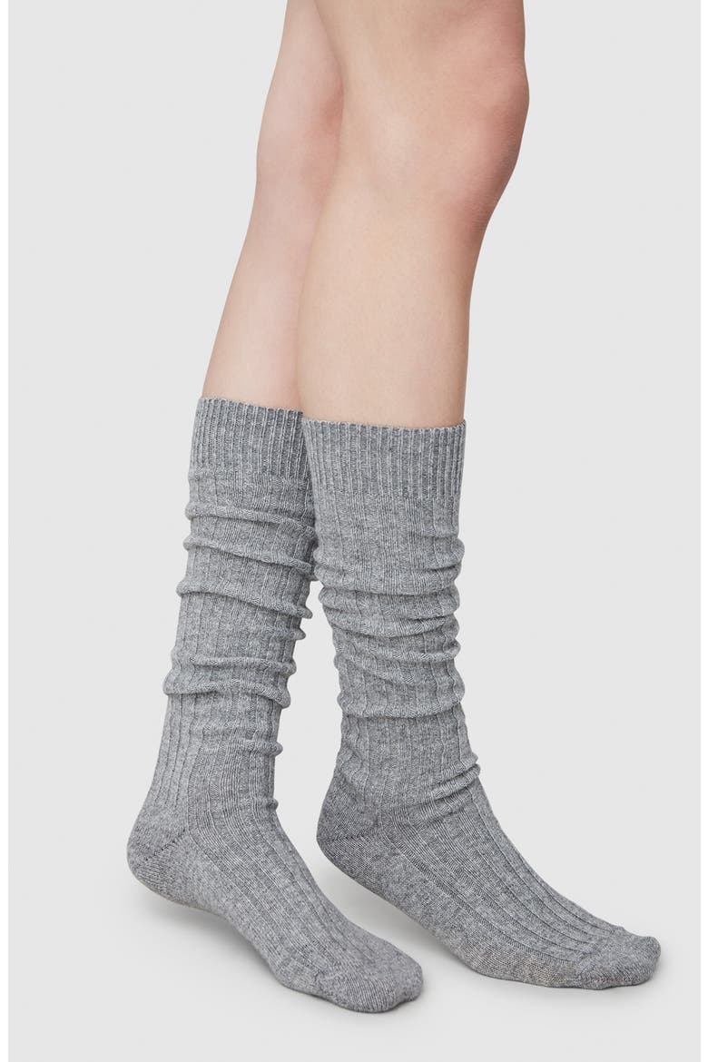 Bodil Chunky Knee High Socks, Alternate, color, GREY