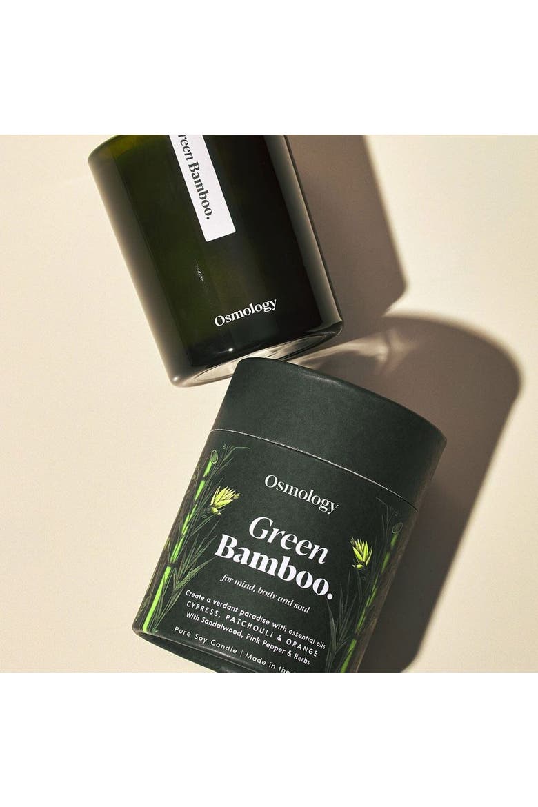 Green Scented Candle - Cypress Patchouli and Orange, Alternate, color, green